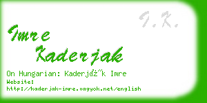 imre kaderjak business card